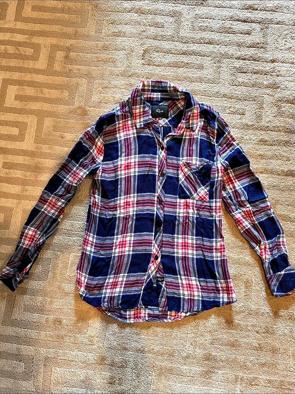 Rails Hunter Plaid Button-Up Shirt Blue & Red Size XS